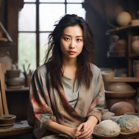 AI 생성 이미지 — 李雅 작가 초상