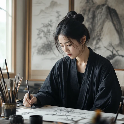 AI 생성 이미지 — 박서연 작가 초상