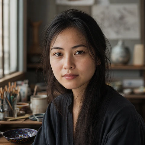 AI 생성 이미지 — Nguyễn Lan 작가 초상