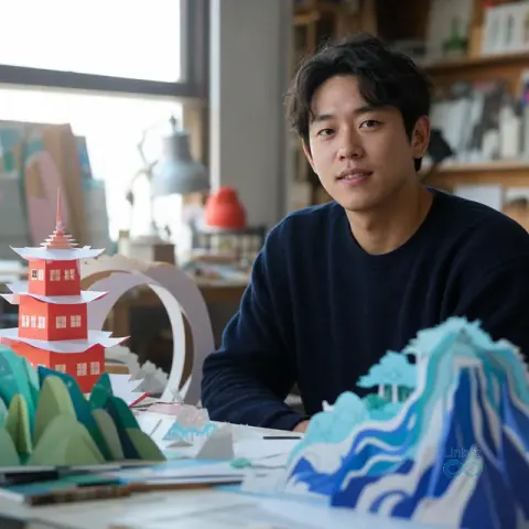 AI 생성 이미지 — 정하람 작가 초상