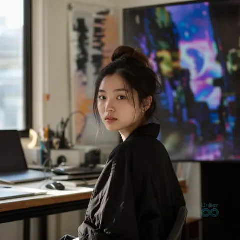 AI 생성 이미지 — 배아린 작가 초상