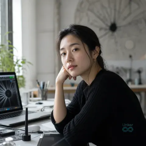 AI 생성 이미지 — 문채영 작가 초상