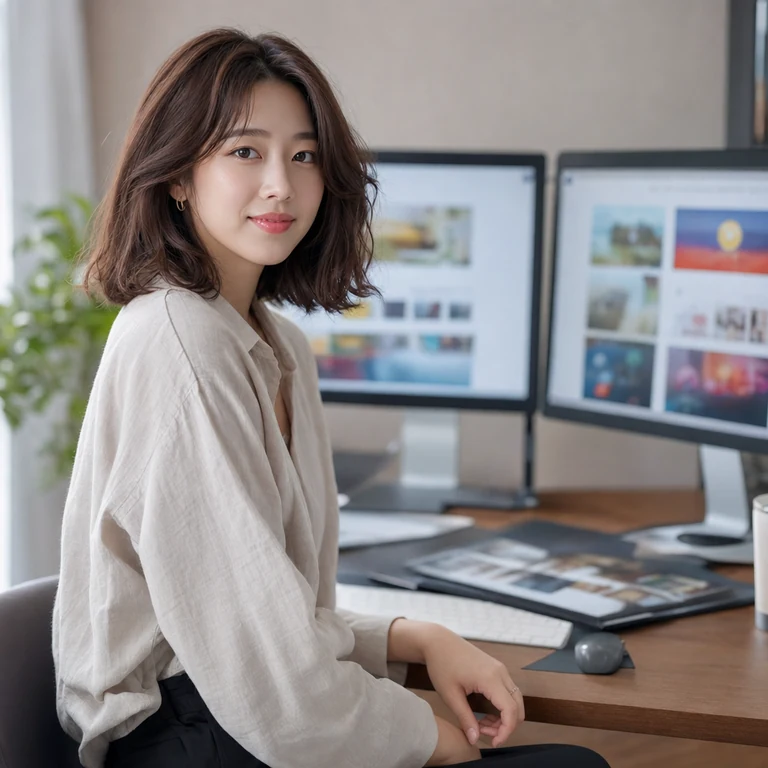 AI 생성 이미지 — 송이안 작가 초상