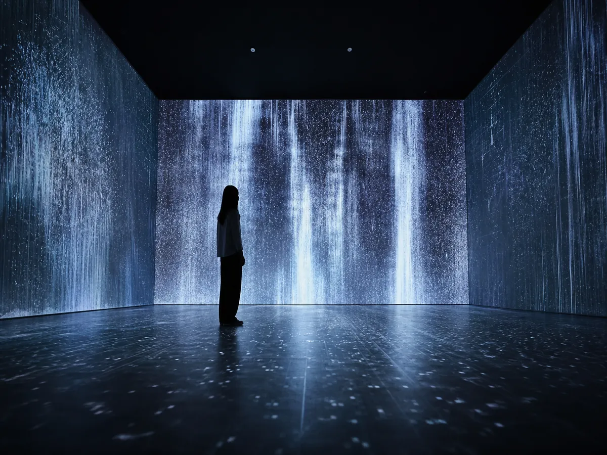 AI 생성 이미지 — 쏟아지는 빛의 벽