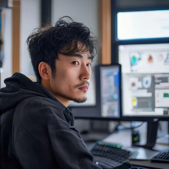 AI 생성 이미지 — 田中 蓮 작가 초상